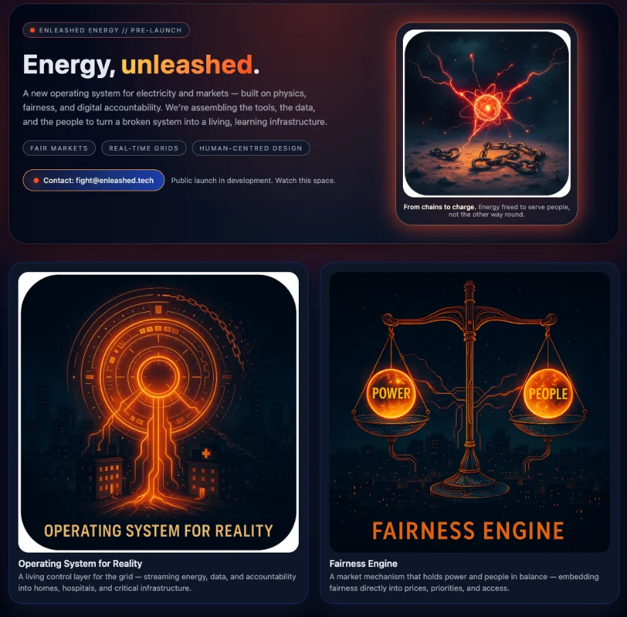 25 Nov 2025: Pre-launch enleashed.energy